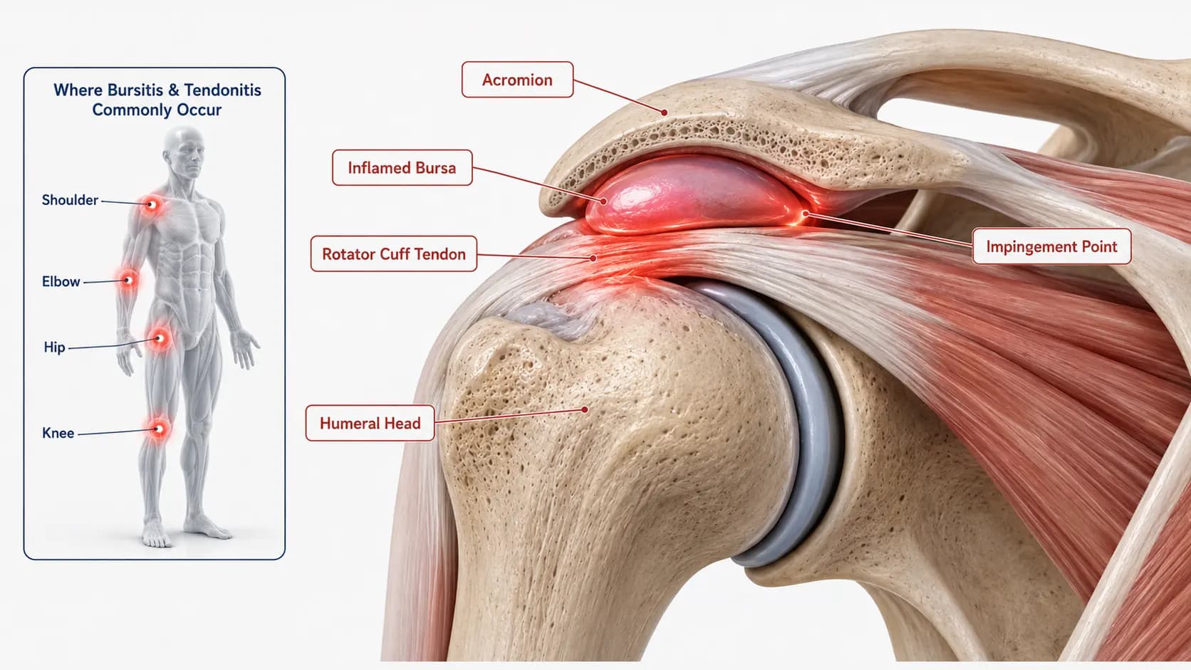 Bursitis and Tendonitis anatomy illustration