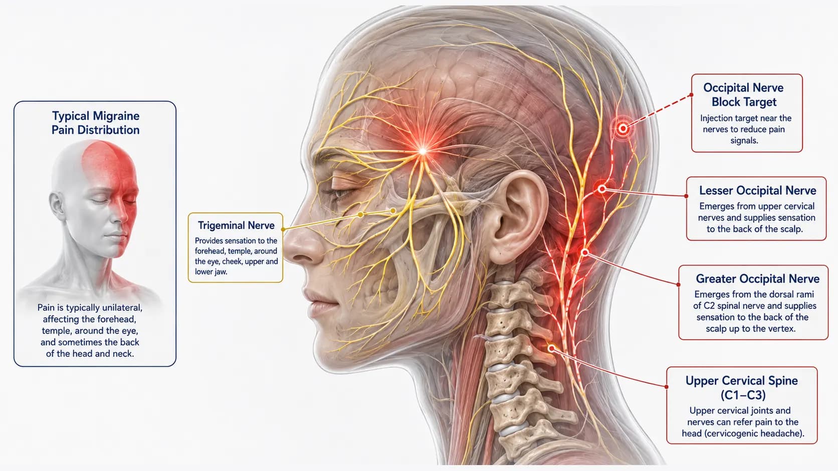 Migraine Headaches anatomy illustration