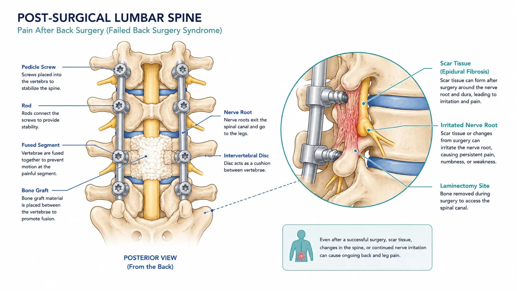 Pain After Back Surgery anatomy illustration