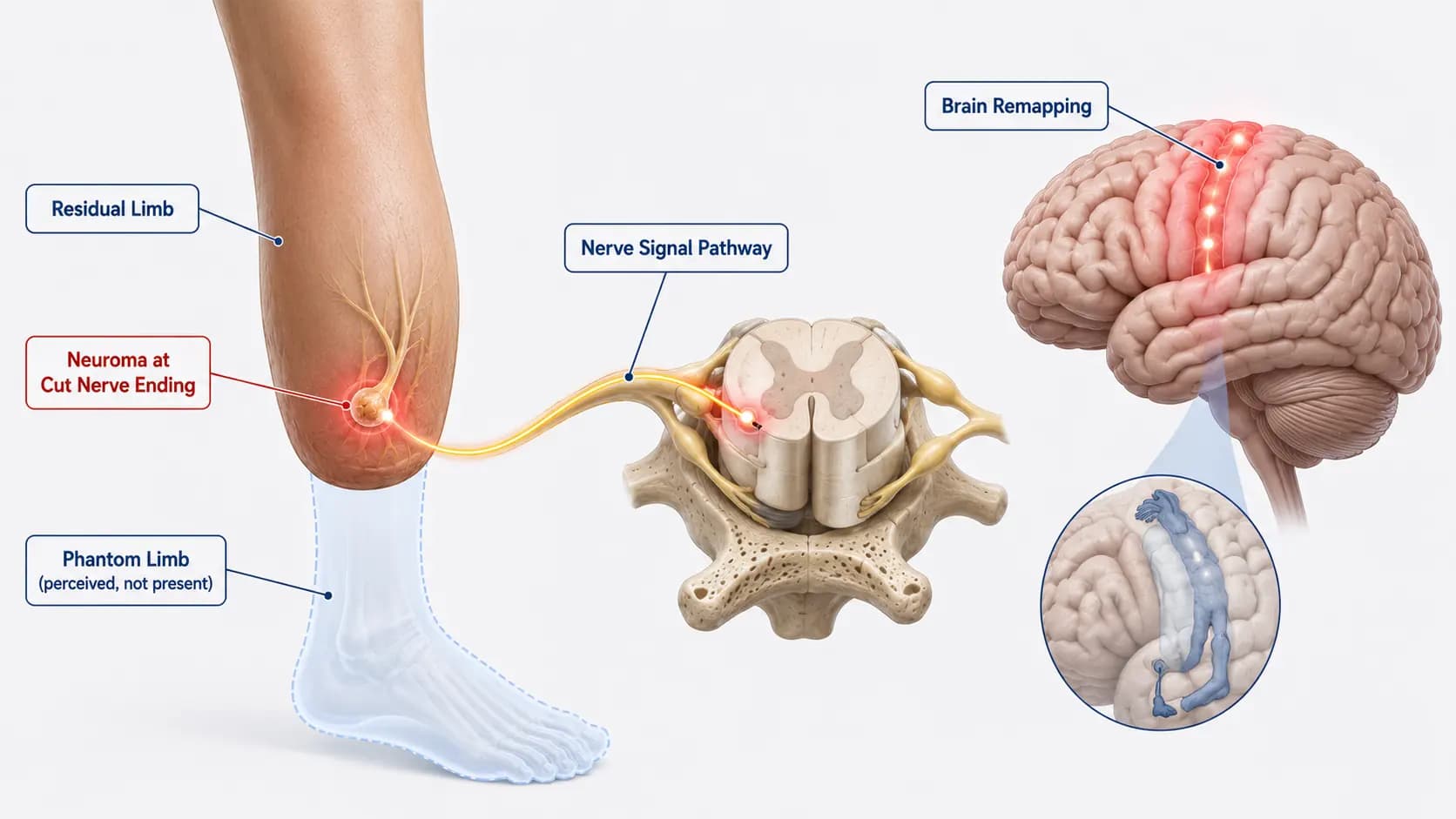 Phantom Limb Pain anatomy illustration