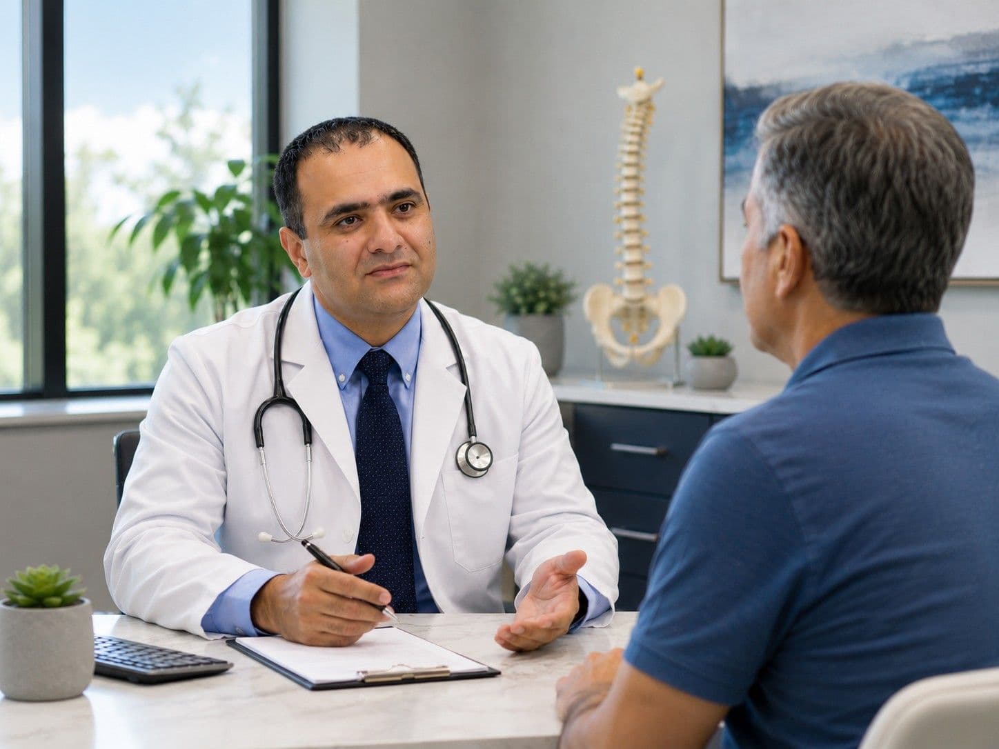 Doctor speaking with a patient during a consultation